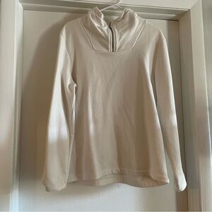White Mock Neck Pullover